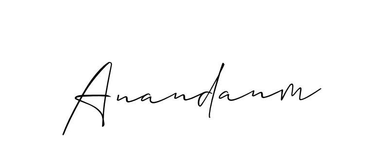 Also we have Anandanm name is the best signature style. Create professional handwritten signature collection using Allison_Script autograph style. Anandanm signature style 2 images and pictures png