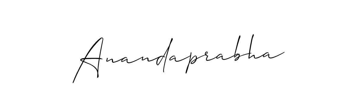 Use a signature maker to create a handwritten signature online. With this signature software, you can design (Allison_Script) your own signature for name Anandaprabha. Anandaprabha signature style 2 images and pictures png