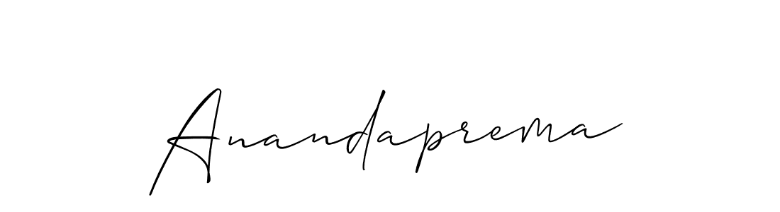 How to make Anandaprema signature? Allison_Script is a professional autograph style. Create handwritten signature for Anandaprema name. Anandaprema signature style 2 images and pictures png