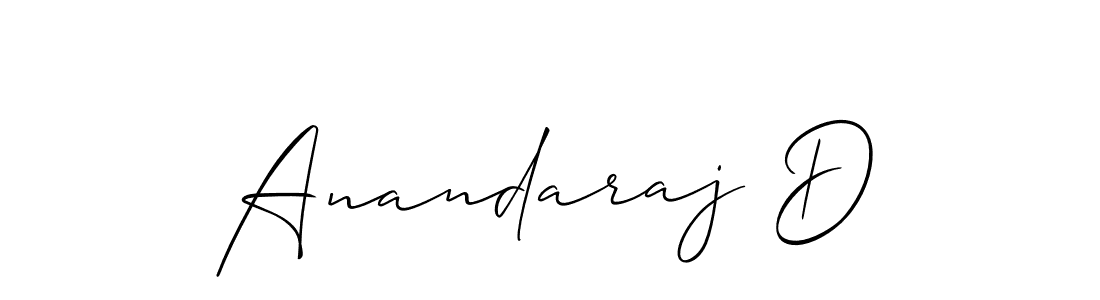 Use a signature maker to create a handwritten signature online. With this signature software, you can design (Allison_Script) your own signature for name Anandaraj D. Anandaraj D signature style 2 images and pictures png