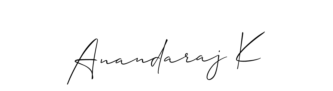 Make a beautiful signature design for name Anandaraj K. Use this online signature maker to create a handwritten signature for free. Anandaraj K signature style 2 images and pictures png