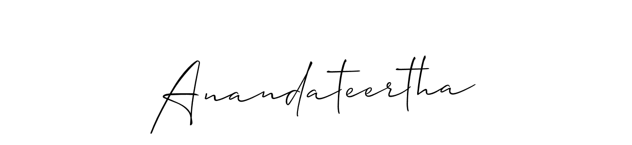 Make a beautiful signature design for name Anandateertha. With this signature (Allison_Script) style, you can create a handwritten signature for free. Anandateertha signature style 2 images and pictures png