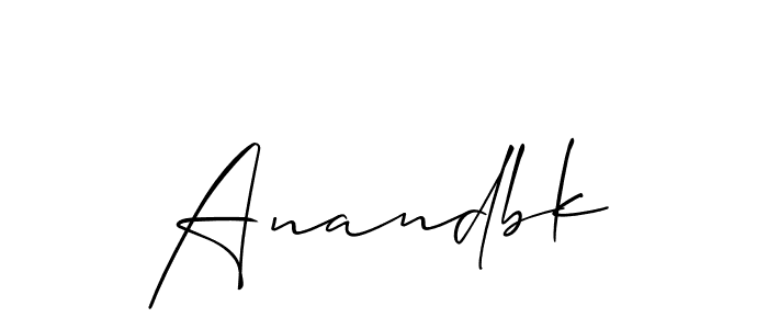 Also You can easily find your signature by using the search form. We will create Anandbk name handwritten signature images for you free of cost using Allison_Script sign style. Anandbk signature style 2 images and pictures png