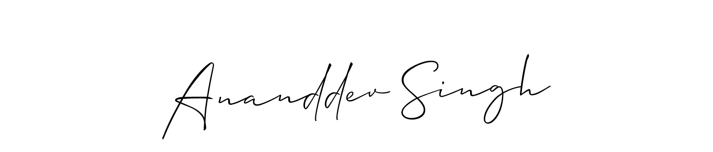 Use a signature maker to create a handwritten signature online. With this signature software, you can design (Allison_Script) your own signature for name Ananddev Singh. Ananddev Singh signature style 2 images and pictures png