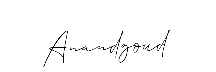 Also we have Anandgoud name is the best signature style. Create professional handwritten signature collection using Allison_Script autograph style. Anandgoud signature style 2 images and pictures png