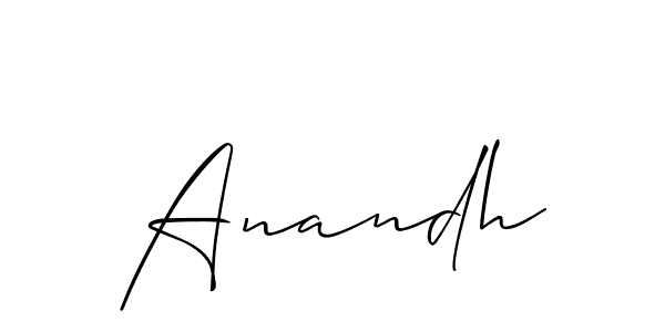 Use a signature maker to create a handwritten signature online. With this signature software, you can design (Allison_Script) your own signature for name Anandh. Anandh signature style 2 images and pictures png
