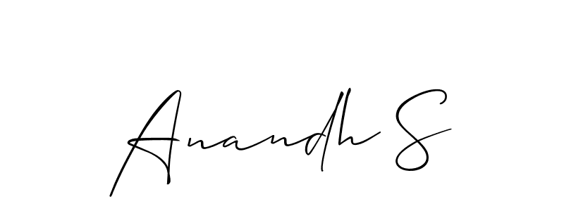 Make a beautiful signature design for name Anandh S. With this signature (Allison_Script) style, you can create a handwritten signature for free. Anandh S signature style 2 images and pictures png