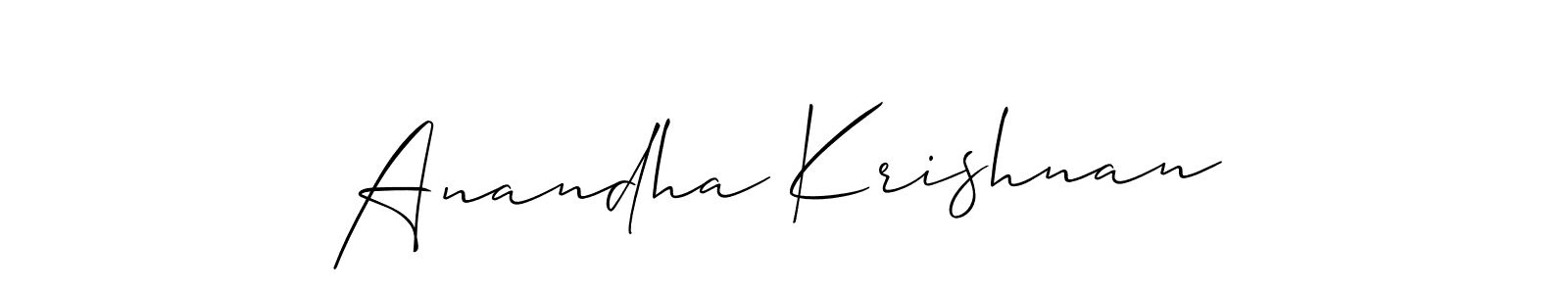 You should practise on your own different ways (Allison_Script) to write your name (Anandha Krishnan) in signature. don't let someone else do it for you. Anandha Krishnan signature style 2 images and pictures png