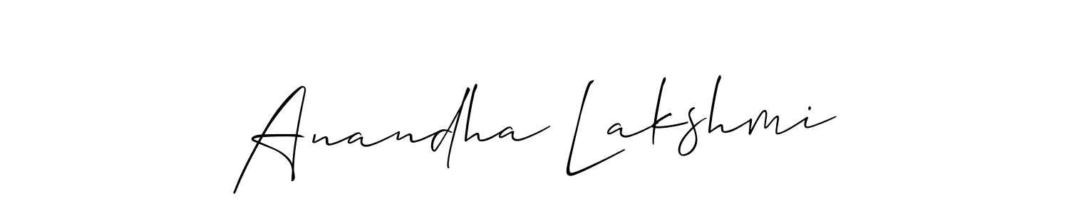 Make a short Anandha Lakshmi signature style. Manage your documents anywhere anytime using Allison_Script. Create and add eSignatures, submit forms, share and send files easily. Anandha Lakshmi signature style 2 images and pictures png