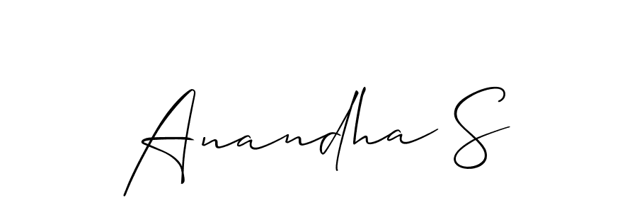 Allison_Script is a professional signature style that is perfect for those who want to add a touch of class to their signature. It is also a great choice for those who want to make their signature more unique. Get Anandha S name to fancy signature for free. Anandha S signature style 2 images and pictures png