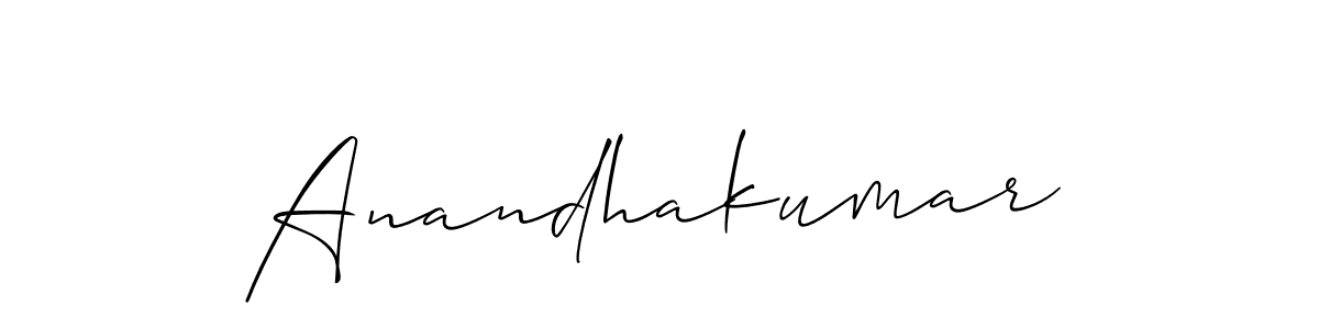 Use a signature maker to create a handwritten signature online. With this signature software, you can design (Allison_Script) your own signature for name Anandhakumar. Anandhakumar signature style 2 images and pictures png