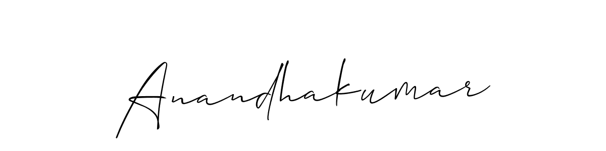 Use a signature maker to create a handwritten signature online. With this signature software, you can design (Allison_Script) your own signature for name Anandhakumar. Anandhakumar signature style 2 images and pictures png