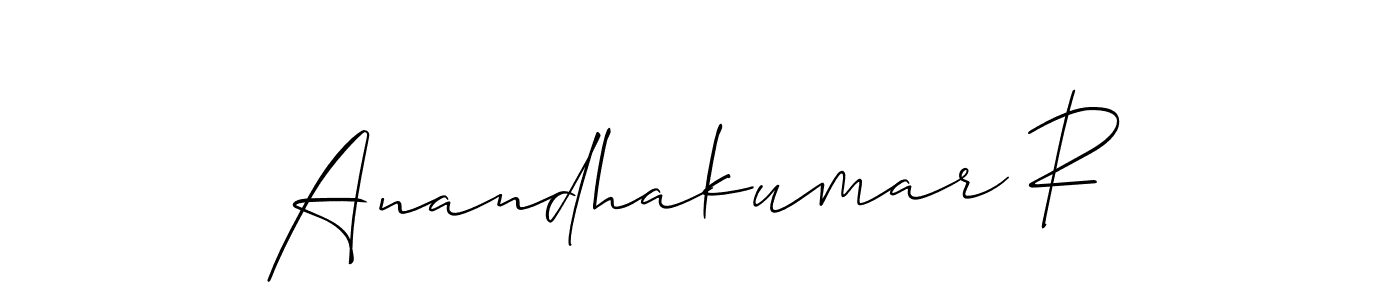 Allison_Script is a professional signature style that is perfect for those who want to add a touch of class to their signature. It is also a great choice for those who want to make their signature more unique. Get Anandhakumar R name to fancy signature for free. Anandhakumar R signature style 2 images and pictures png