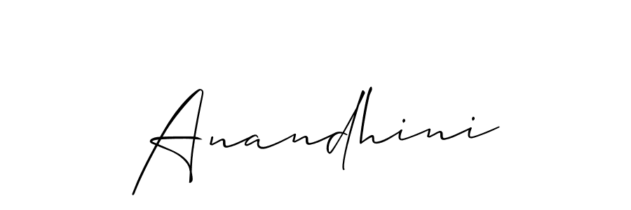 How to make Anandhini signature? Allison_Script is a professional autograph style. Create handwritten signature for Anandhini name. Anandhini signature style 2 images and pictures png
