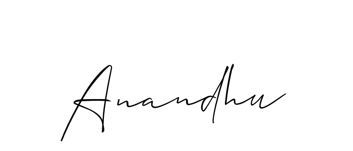 Similarly Allison_Script is the best handwritten signature design. Signature creator online .You can use it as an online autograph creator for name Anandhu. Anandhu signature style 2 images and pictures png