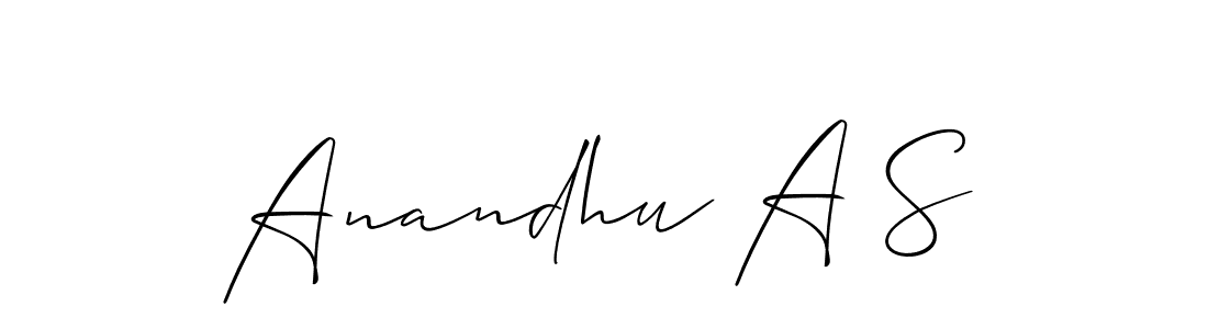 Also You can easily find your signature by using the search form. We will create Anandhu A S name handwritten signature images for you free of cost using Allison_Script sign style. Anandhu A S signature style 2 images and pictures png