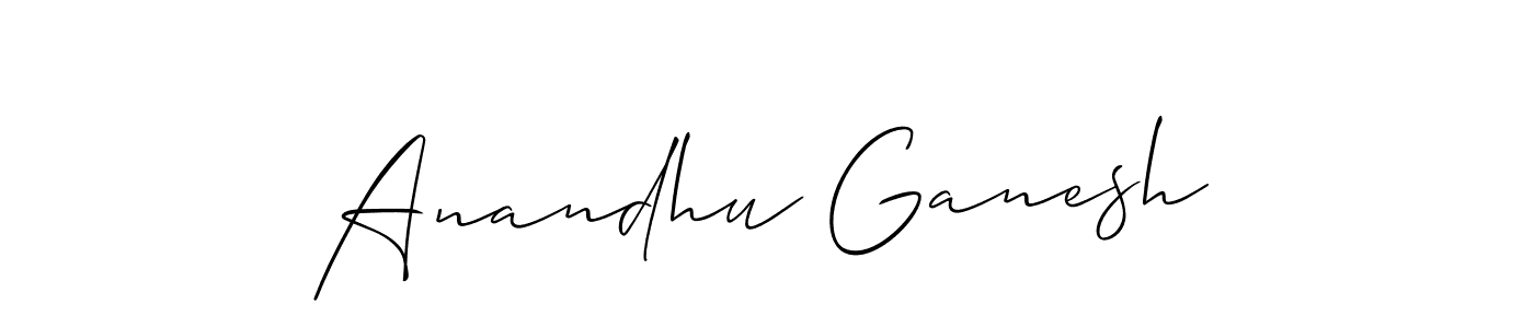 Similarly Allison_Script is the best handwritten signature design. Signature creator online .You can use it as an online autograph creator for name Anandhu Ganesh. Anandhu Ganesh signature style 2 images and pictures png