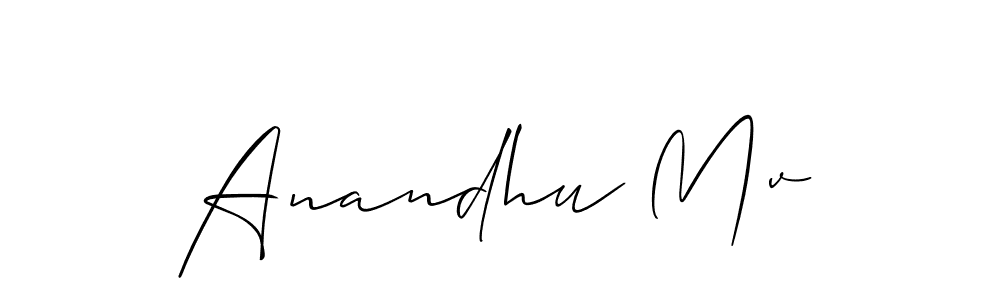 How to make Anandhu Mv name signature. Use Allison_Script style for creating short signs online. This is the latest handwritten sign. Anandhu Mv signature style 2 images and pictures png