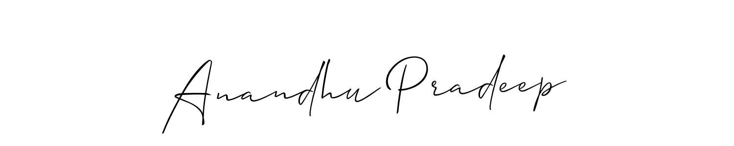 Similarly Allison_Script is the best handwritten signature design. Signature creator online .You can use it as an online autograph creator for name Anandhu Pradeep. Anandhu Pradeep signature style 2 images and pictures png