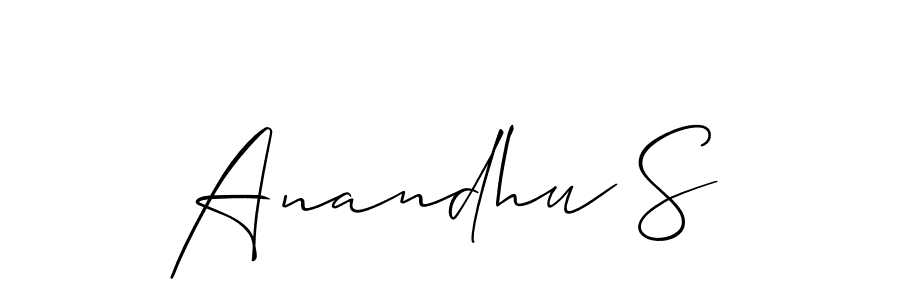 Design your own signature with our free online signature maker. With this signature software, you can create a handwritten (Allison_Script) signature for name Anandhu S. Anandhu S signature style 2 images and pictures png