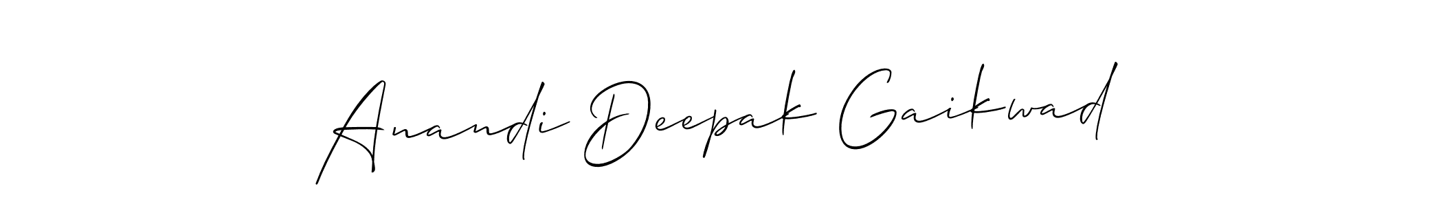 Design your own signature with our free online signature maker. With this signature software, you can create a handwritten (Allison_Script) signature for name Anandi Deepak Gaikwad. Anandi Deepak Gaikwad signature style 2 images and pictures png