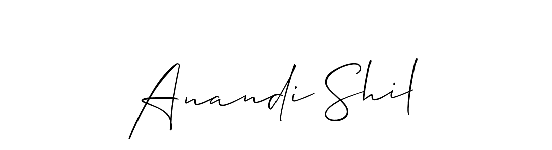 Make a beautiful signature design for name Anandi Shil. With this signature (Allison_Script) style, you can create a handwritten signature for free. Anandi Shil signature style 2 images and pictures png