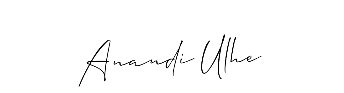 Also we have Anandi Ulhe name is the best signature style. Create professional handwritten signature collection using Allison_Script autograph style. Anandi Ulhe signature style 2 images and pictures png