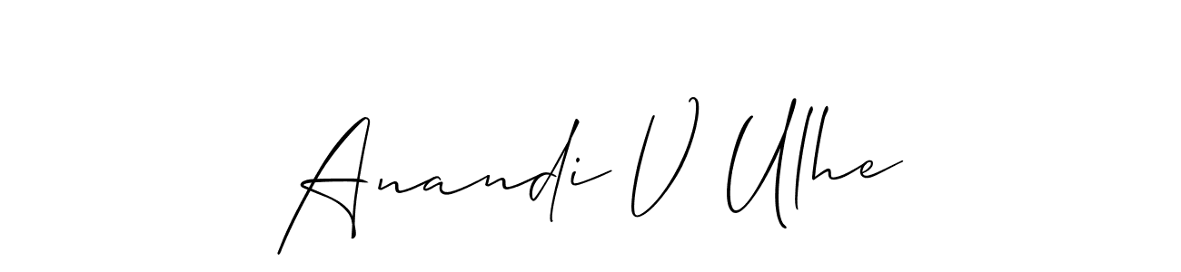 Best and Professional Signature Style for Anandi V Ulhe. Allison_Script Best Signature Style Collection. Anandi V Ulhe signature style 2 images and pictures png