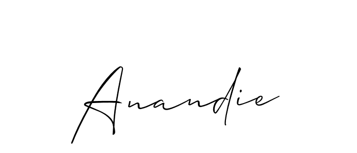 How to make Anandie signature? Allison_Script is a professional autograph style. Create handwritten signature for Anandie name. Anandie signature style 2 images and pictures png