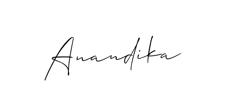 How to make Anandika name signature. Use Allison_Script style for creating short signs online. This is the latest handwritten sign. Anandika signature style 2 images and pictures png