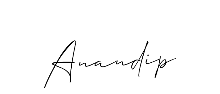 How to make Anandip name signature. Use Allison_Script style for creating short signs online. This is the latest handwritten sign. Anandip signature style 2 images and pictures png