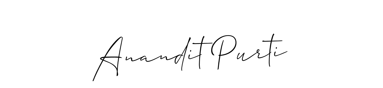 Also You can easily find your signature by using the search form. We will create Anandit Purti name handwritten signature images for you free of cost using Allison_Script sign style. Anandit Purti signature style 2 images and pictures png