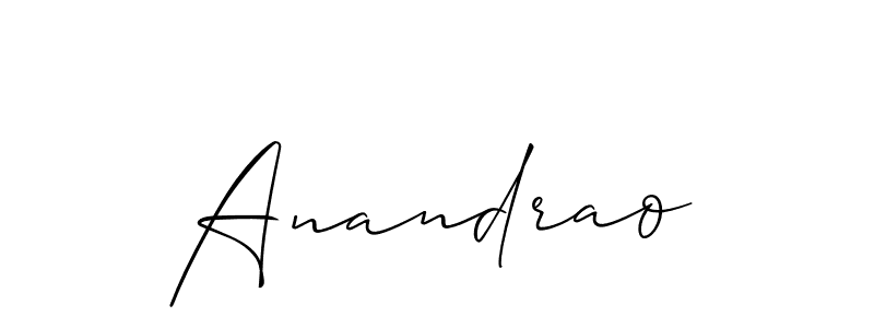 How to make Anandrao signature? Allison_Script is a professional autograph style. Create handwritten signature for Anandrao name. Anandrao signature style 2 images and pictures png