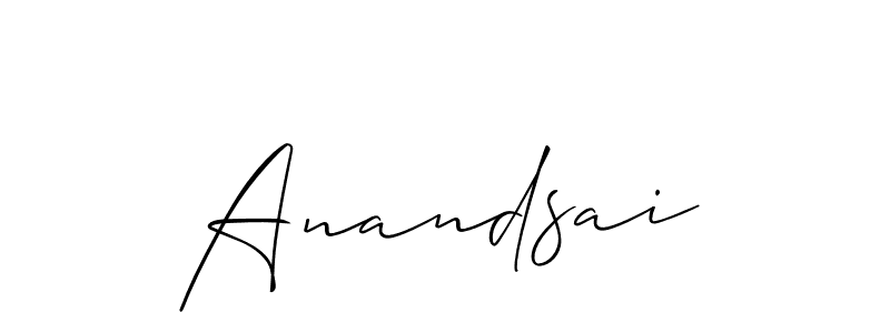 Make a beautiful signature design for name Anandsai. Use this online signature maker to create a handwritten signature for free. Anandsai signature style 2 images and pictures png