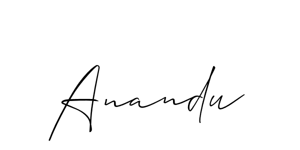 Anandu stylish signature style. Best Handwritten Sign (Allison_Script) for my name. Handwritten Signature Collection Ideas for my name Anandu. Anandu signature style 2 images and pictures png