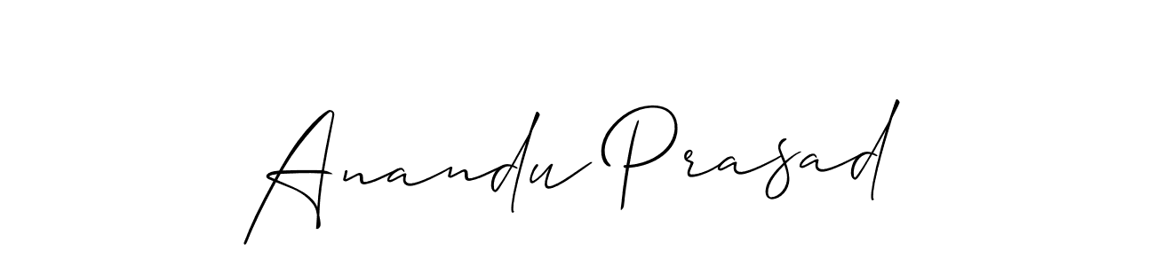 Make a short Anandu Prasad signature style. Manage your documents anywhere anytime using Allison_Script. Create and add eSignatures, submit forms, share and send files easily. Anandu Prasad signature style 2 images and pictures png