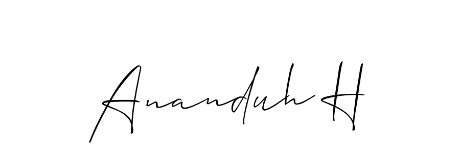 Make a short Ananduh H signature style. Manage your documents anywhere anytime using Allison_Script. Create and add eSignatures, submit forms, share and send files easily. Ananduh H signature style 2 images and pictures png