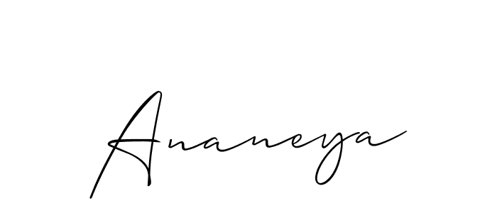 The best way (Allison_Script) to make a short signature is to pick only two or three words in your name. The name Ananeya include a total of six letters. For converting this name. Ananeya signature style 2 images and pictures png