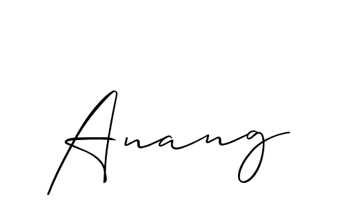 You should practise on your own different ways (Allison_Script) to write your name (Anang) in signature. don't let someone else do it for you. Anang signature style 2 images and pictures png