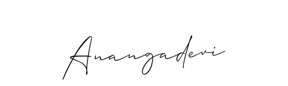 You should practise on your own different ways (Allison_Script) to write your name (Anangadevi) in signature. don't let someone else do it for you. Anangadevi signature style 2 images and pictures png