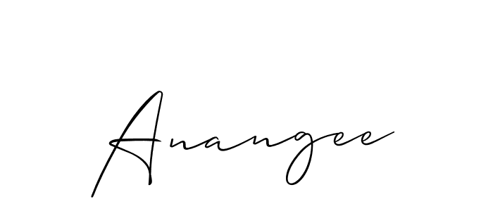 The best way (Allison_Script) to make a short signature is to pick only two or three words in your name. The name Anangee include a total of six letters. For converting this name. Anangee signature style 2 images and pictures png