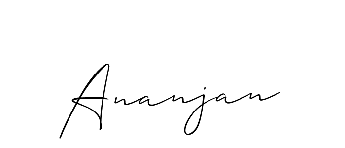 Make a beautiful signature design for name Ananjan. With this signature (Allison_Script) style, you can create a handwritten signature for free. Ananjan signature style 2 images and pictures png