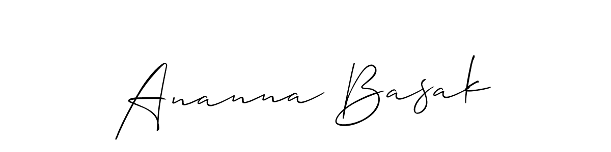 Make a beautiful signature design for name Ananna Basak. With this signature (Allison_Script) style, you can create a handwritten signature for free. Ananna Basak signature style 2 images and pictures png