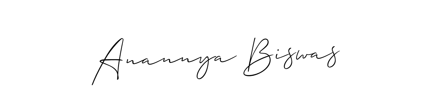 Create a beautiful signature design for name Anannya Biswas. With this signature (Allison_Script) fonts, you can make a handwritten signature for free. Anannya Biswas signature style 2 images and pictures png