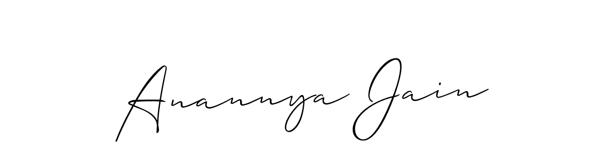 Use a signature maker to create a handwritten signature online. With this signature software, you can design (Allison_Script) your own signature for name Anannya Jain. Anannya Jain signature style 2 images and pictures png