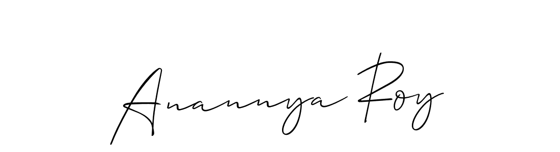 You should practise on your own different ways (Allison_Script) to write your name (Anannya Roy) in signature. don't let someone else do it for you. Anannya Roy signature style 2 images and pictures png