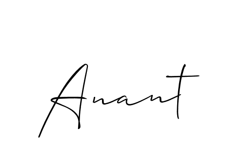 How to make Anant signature? Allison_Script is a professional autograph style. Create handwritten signature for Anant name. Anant signature style 2 images and pictures png