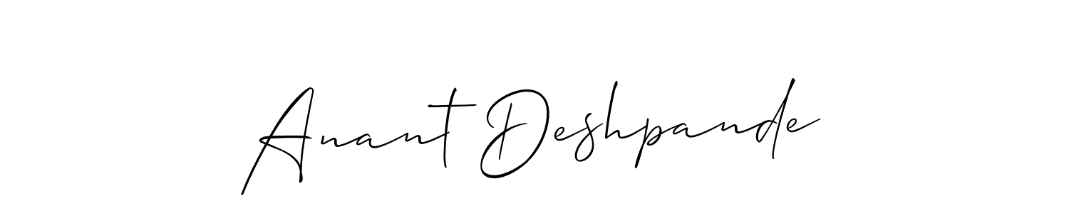 Use a signature maker to create a handwritten signature online. With this signature software, you can design (Allison_Script) your own signature for name Anant Deshpande. Anant Deshpande signature style 2 images and pictures png