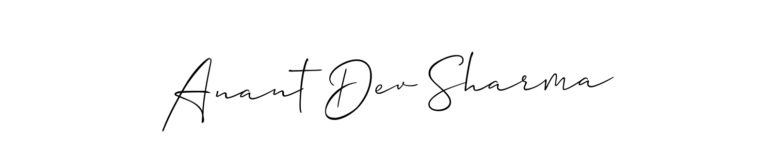 Design your own signature with our free online signature maker. With this signature software, you can create a handwritten (Allison_Script) signature for name Anant Dev Sharma. Anant Dev Sharma signature style 2 images and pictures png