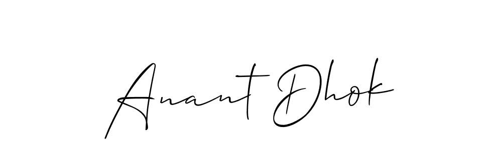 Also we have Anant Dhok name is the best signature style. Create professional handwritten signature collection using Allison_Script autograph style. Anant Dhok signature style 2 images and pictures png